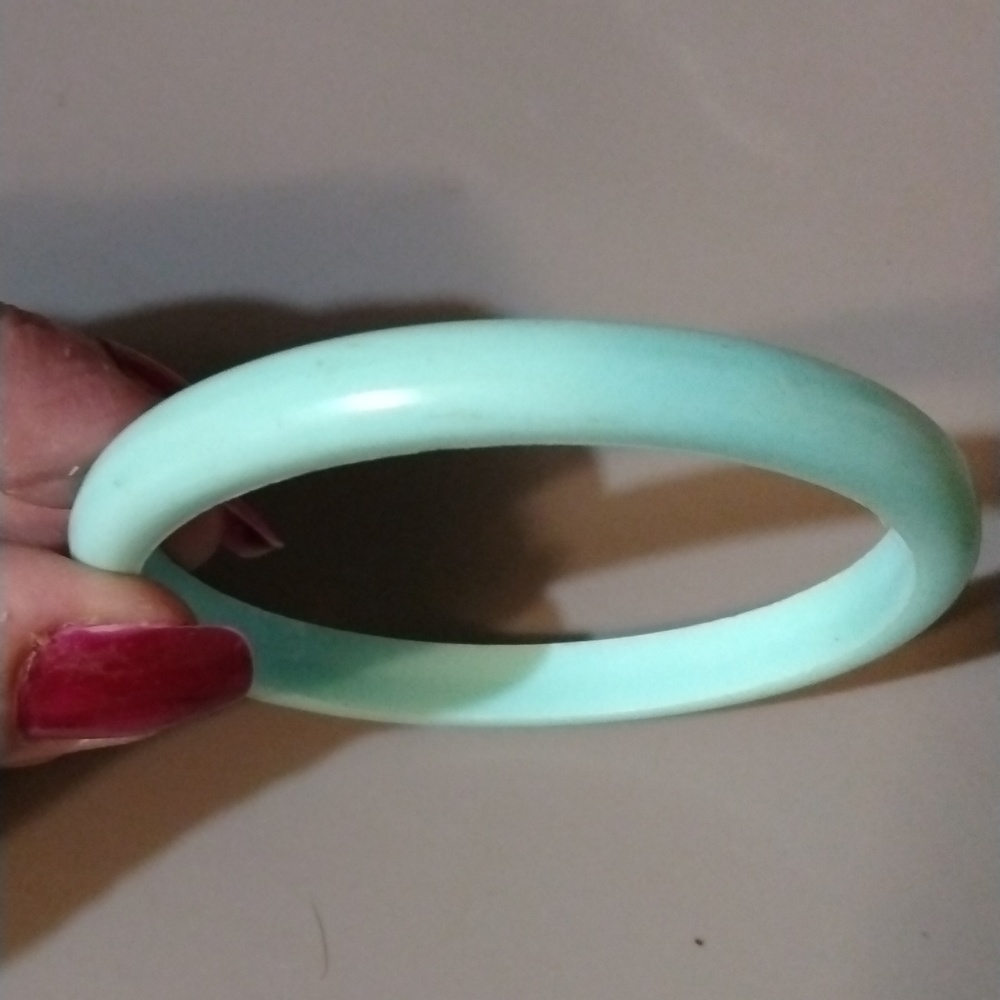 Vintage Aqua Green Bangle Bracelet (Sku 7078)